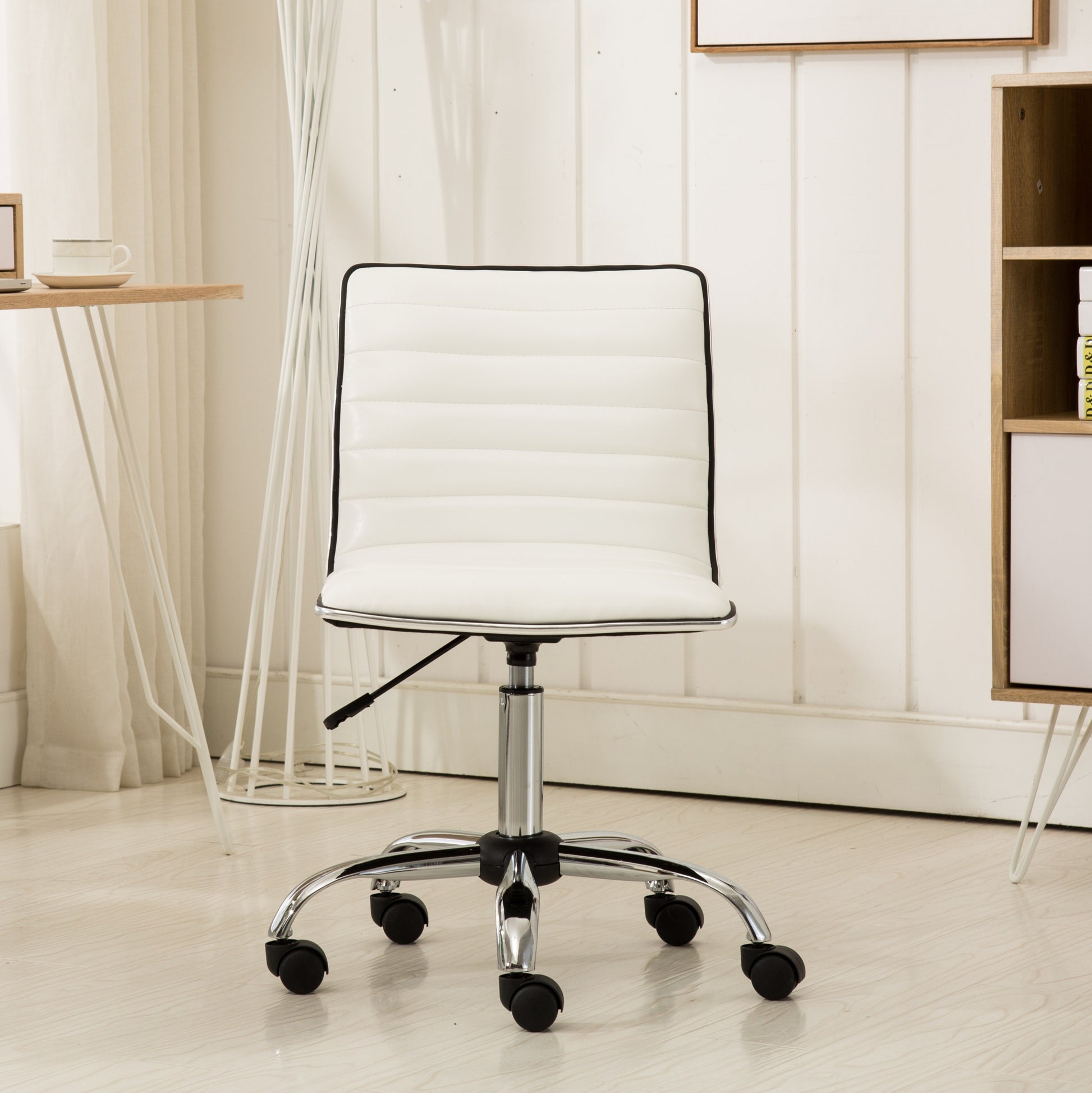 Fremo Chromel Adjustable Air Lift Office Chair, White