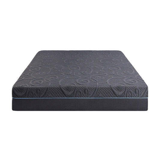 11-inch Eastern King Bed Mattress Gel-Infused Memory Foam Hybrid Mattress, Dark Gray, Mattress in a Box