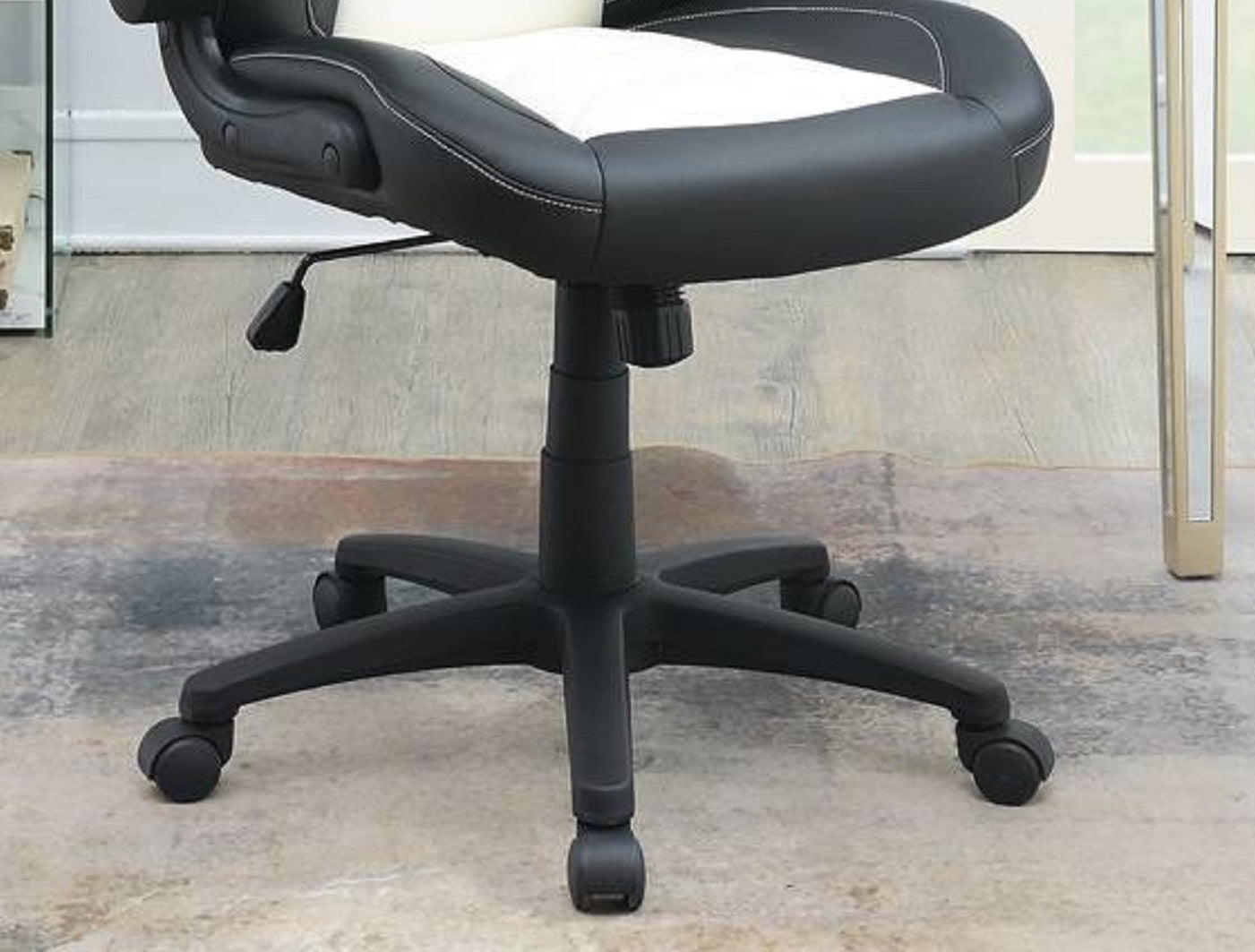 Modern PU Leather Executive Office Chair, Black & White