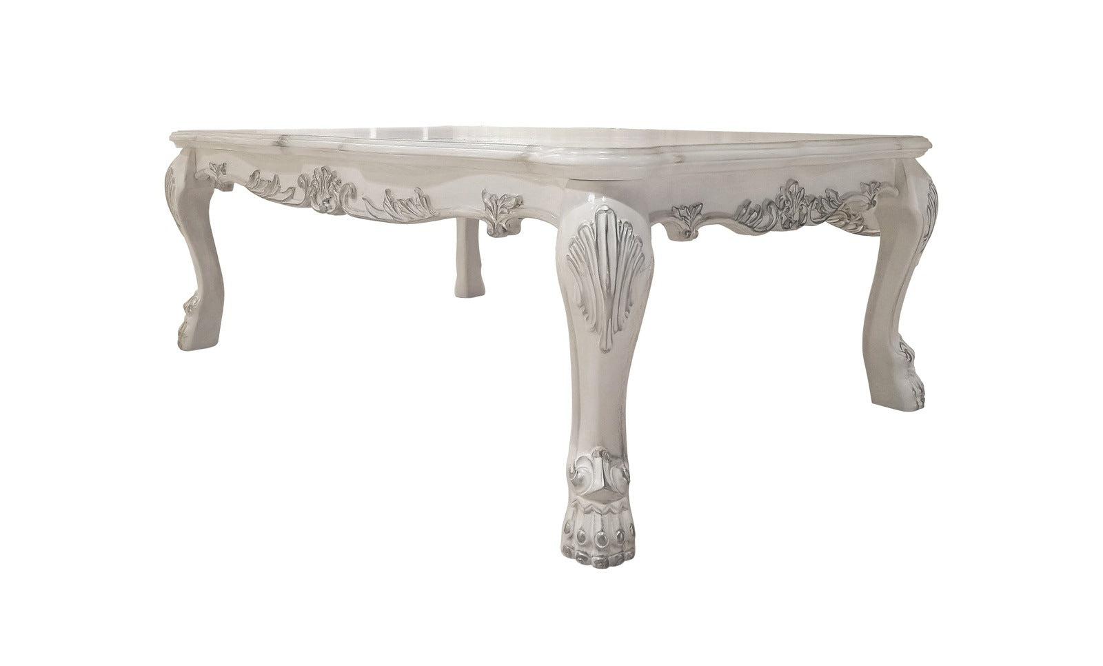 Darlene Bone White Coffee Table with Claw Leg