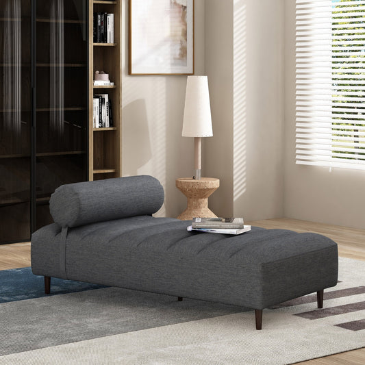 Sylvia Mid-Century Modern Chaise Lounge, Gray