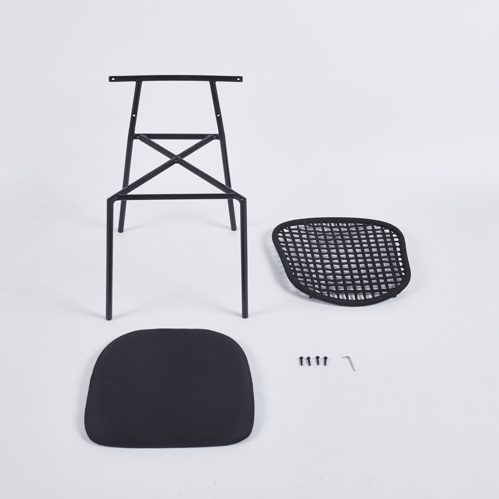 Persis Sennit Chairs with Black Legs Set of 4 Black