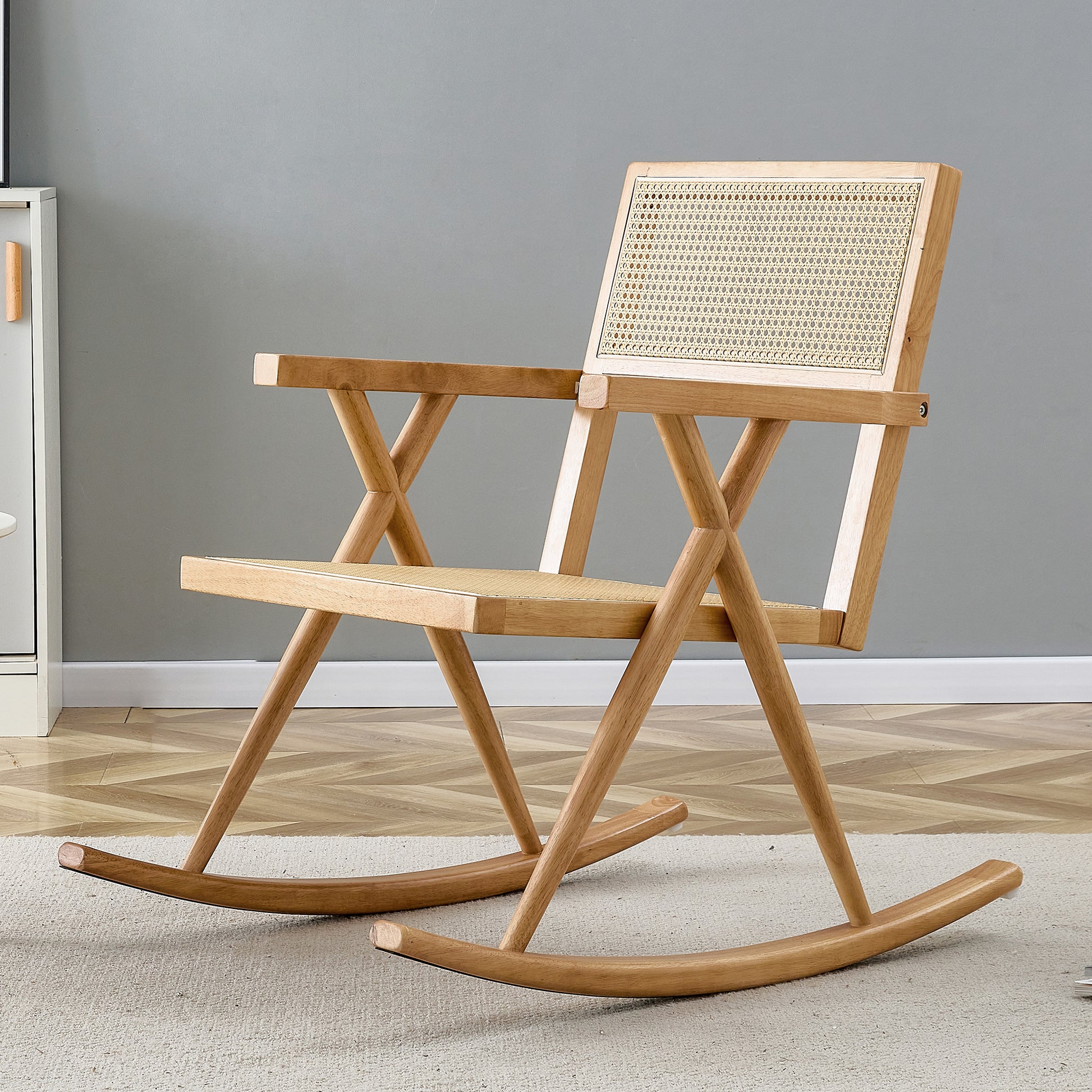 Cynthia Solid Wood & Imitation Rattan Rocking Chair