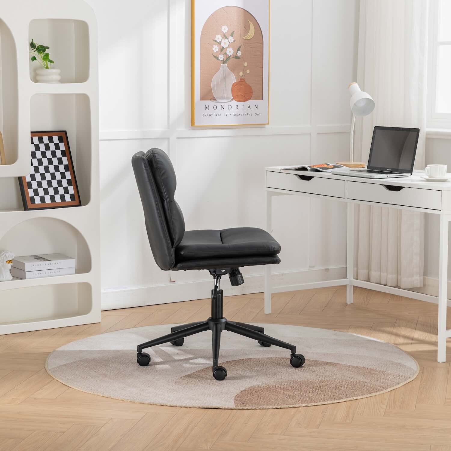 Bizerte Contemporary PU Leather Office Chair - Black