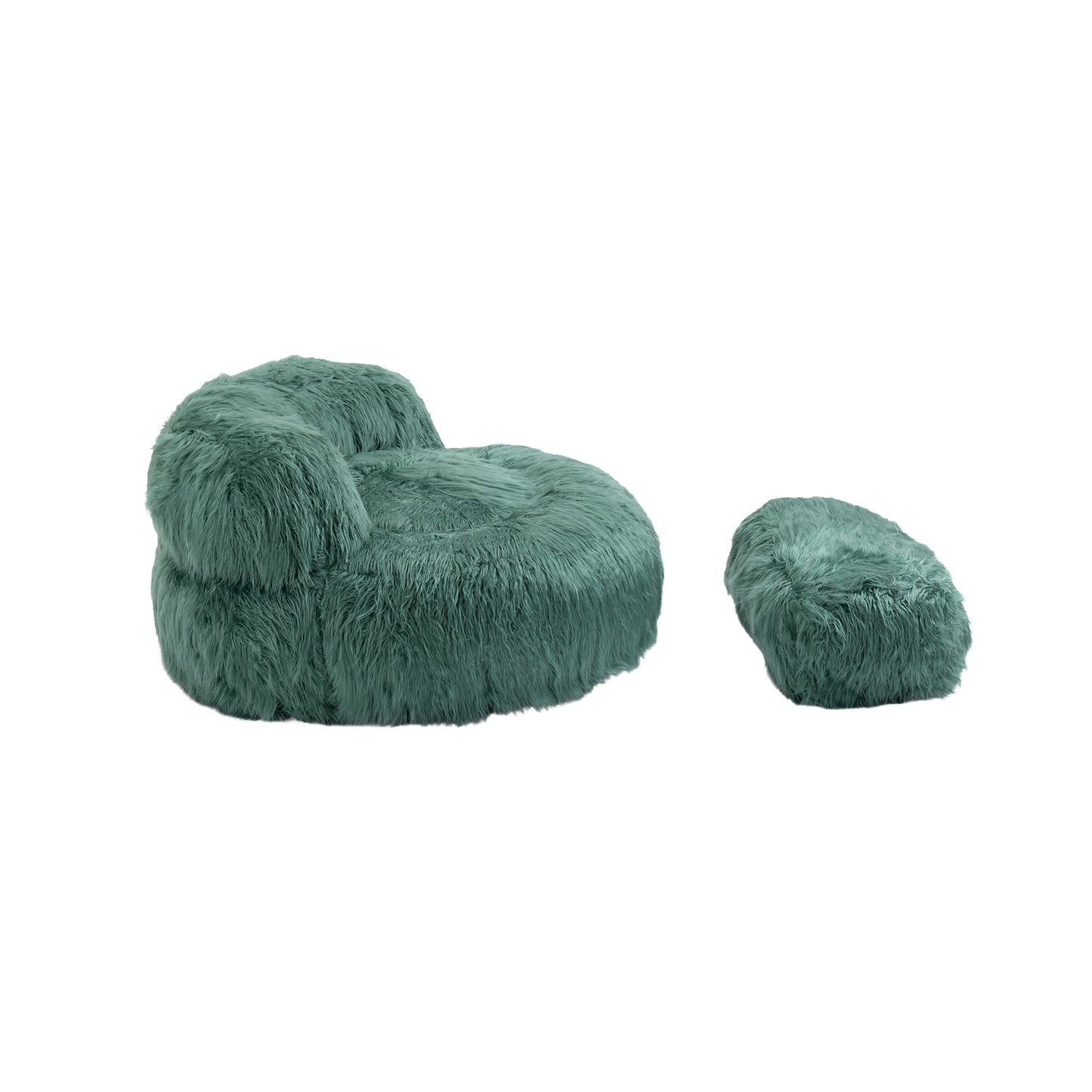 Coolmore Chic Comfort Mint Green Bean Bag Chair & Ottoman for Gaming and Relaxation