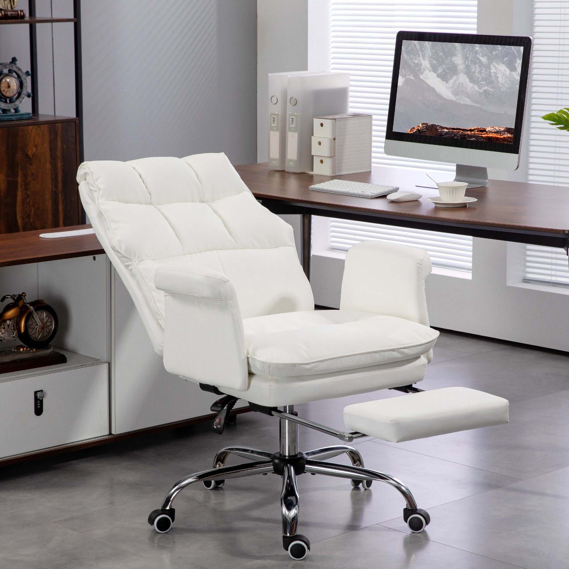 Alexandra PU Leather Executive Office Chair, White