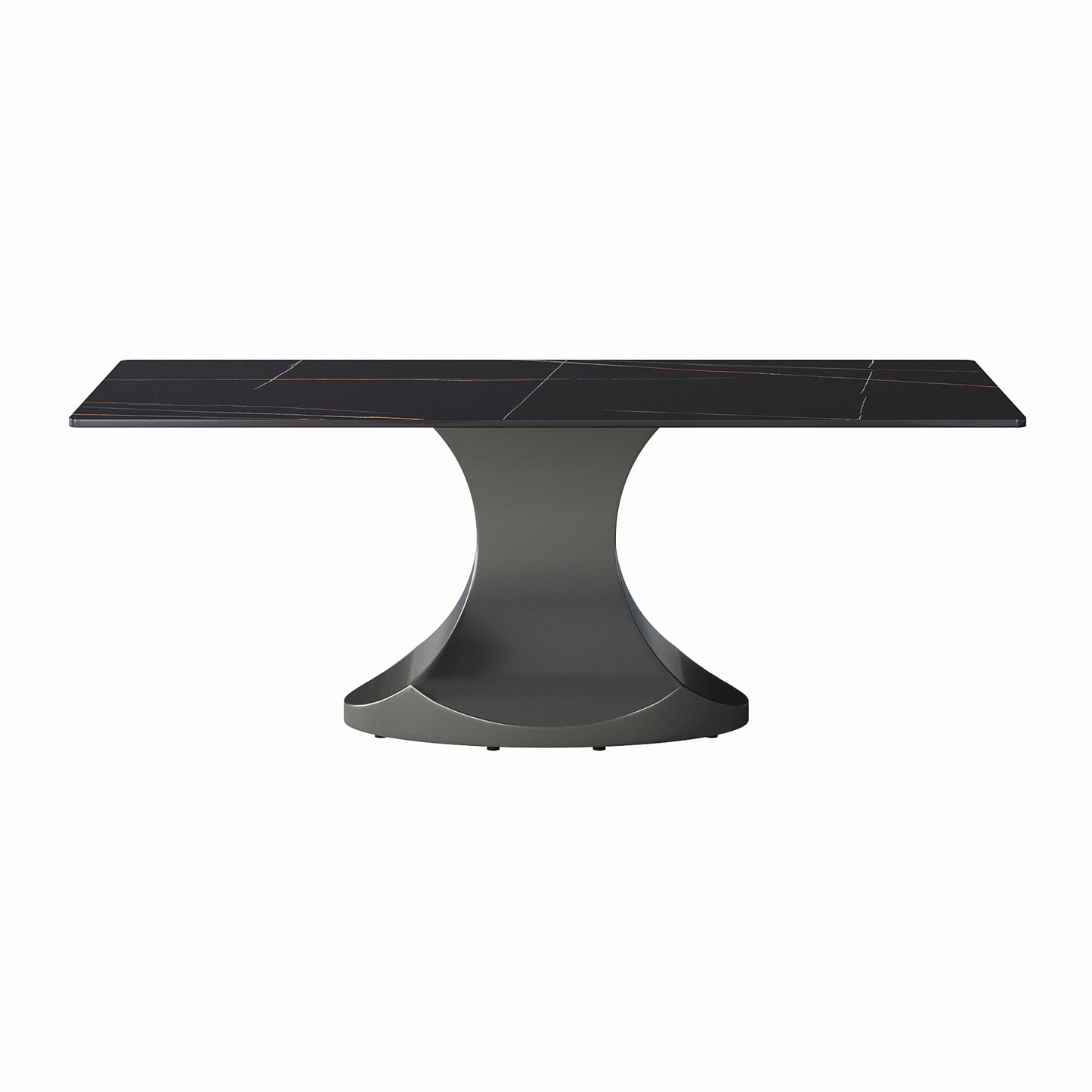 Calypso 78" Modern Faux Marble Dining Table, Black