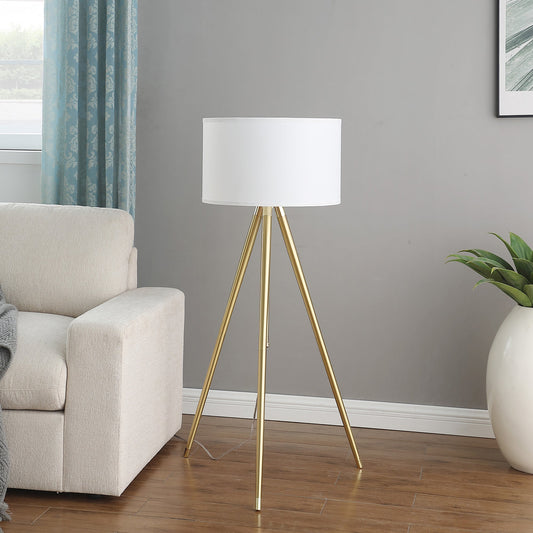 64' - 47'H Adjustable Height Brass/Shiny Gold Modern Tripod Floor Lamp