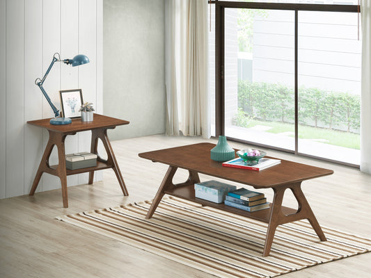 Arona Mid-Century Modern Wood 3 Piece Coffee Table Set