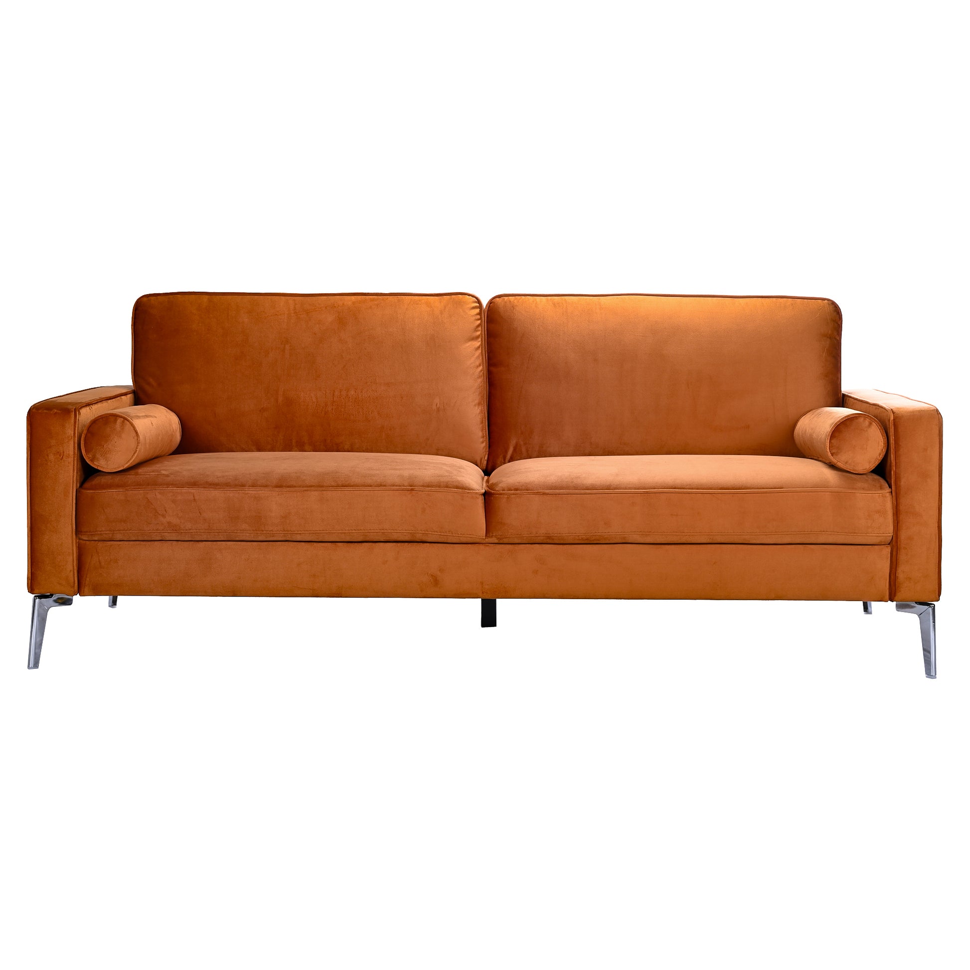 Axten Modern Orange Velvet Sofa