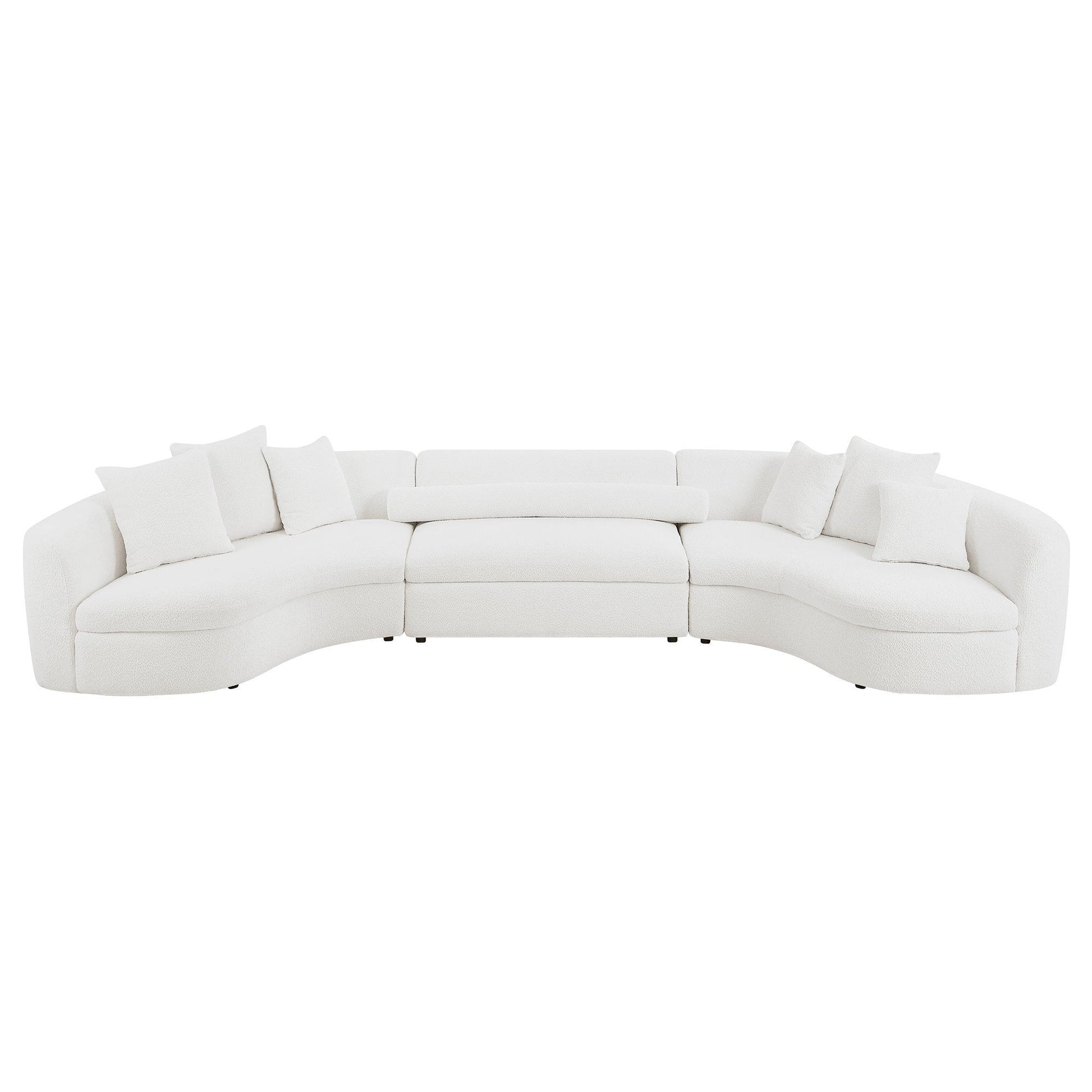 Tadhg Modern Oversize 3-Piece Curved Sectional Sofa in White Boucle