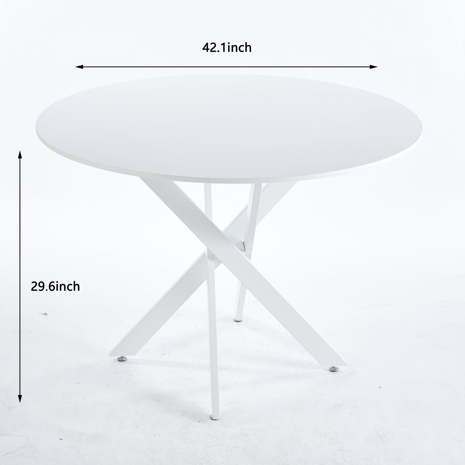 Joliette 42.1" Round Dining Table with Crossed Legs, White