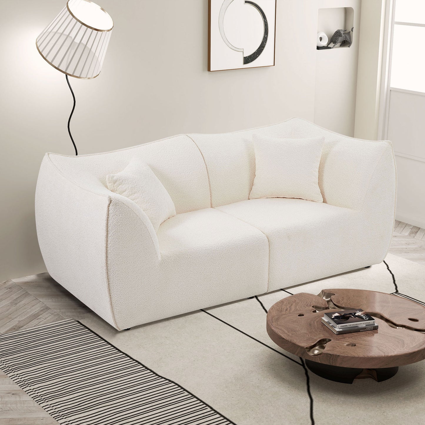 Zulema 79" Modern Deep Seat Upholstered Sofa, Beige