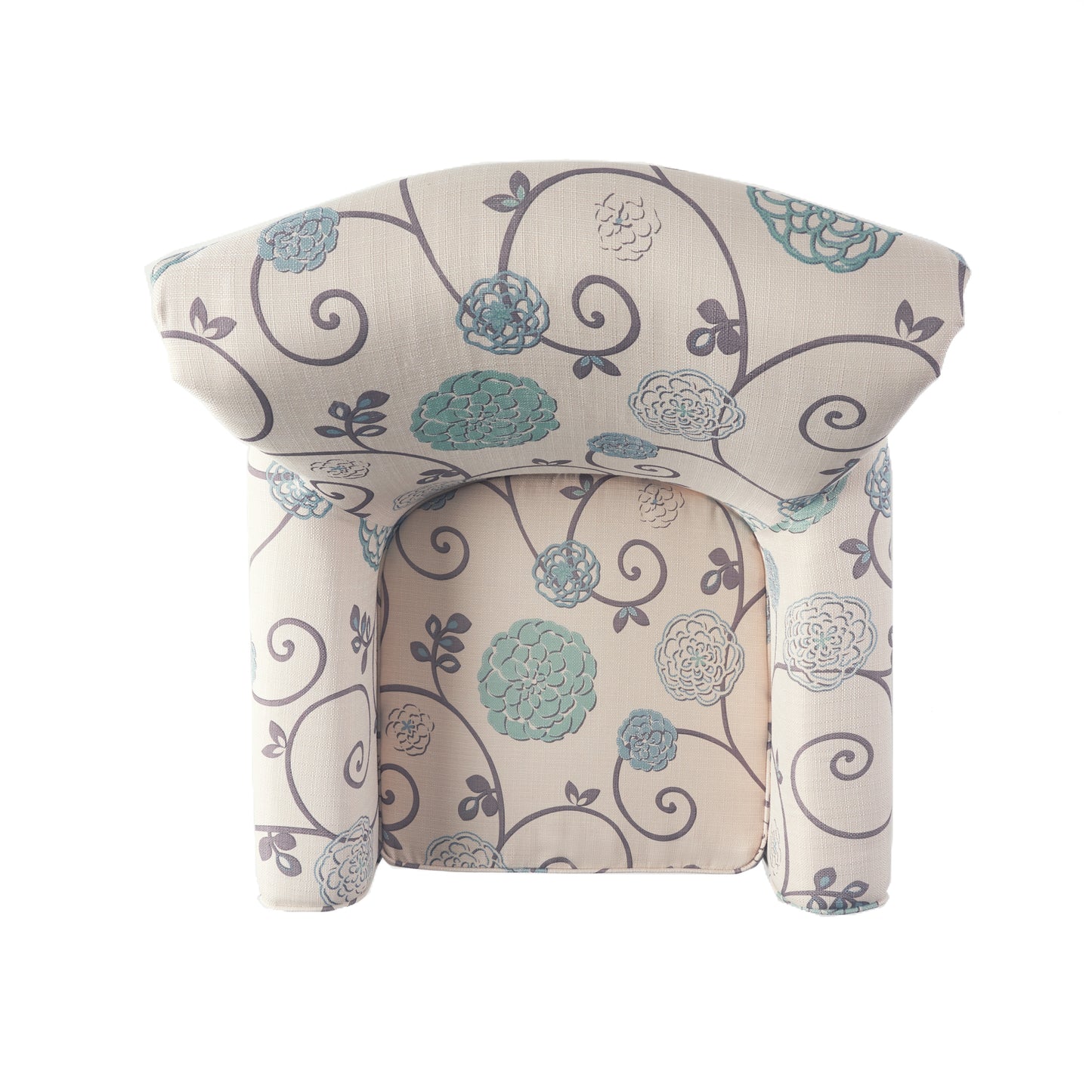 Jasmine Transitional Floral Print Club Chair, White & Blue