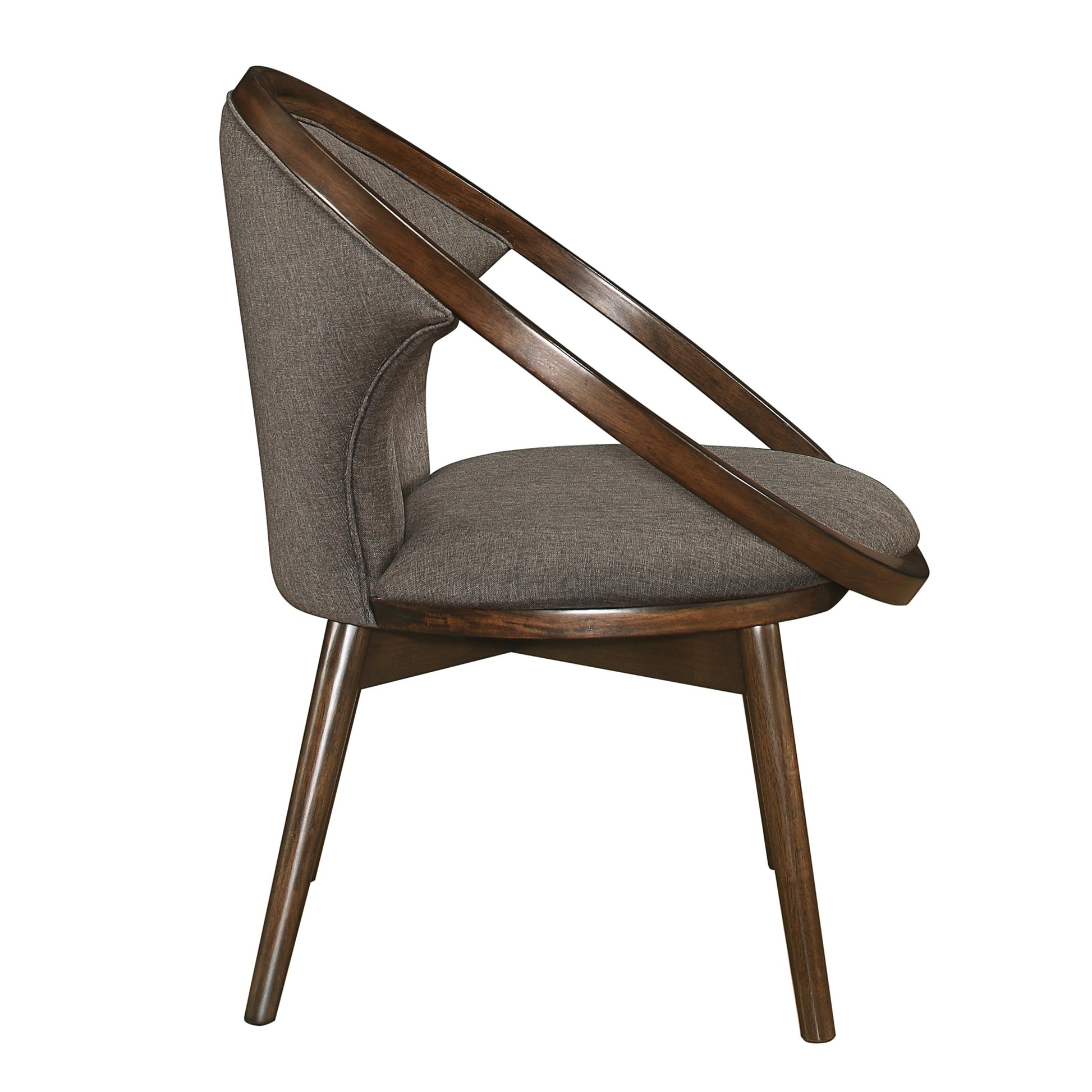 Liora Mid-Century Design Accent Chair in Chocolate Brown Fabric