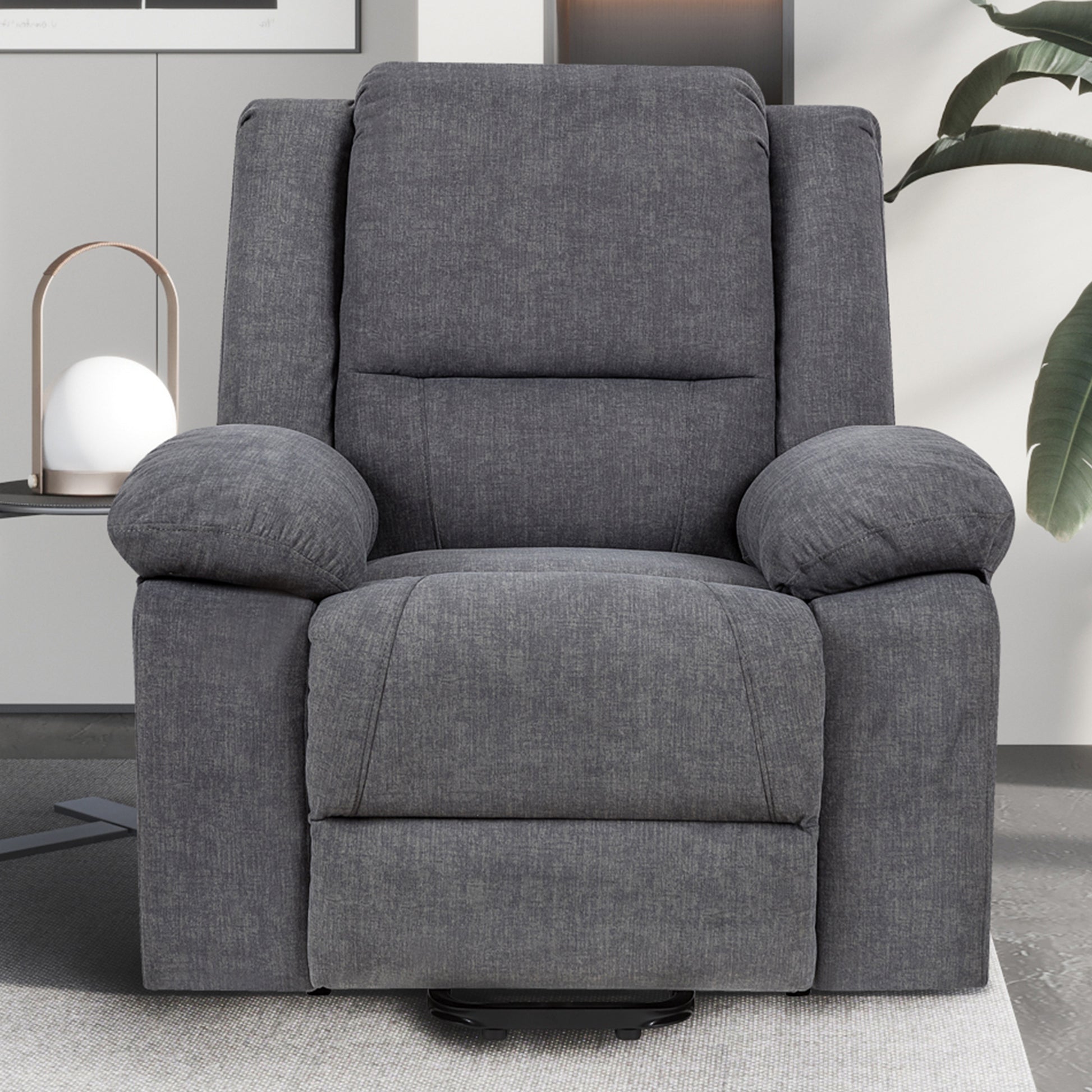 Elgen Power Lift Recliner with Massage & Heat, Dark Gray