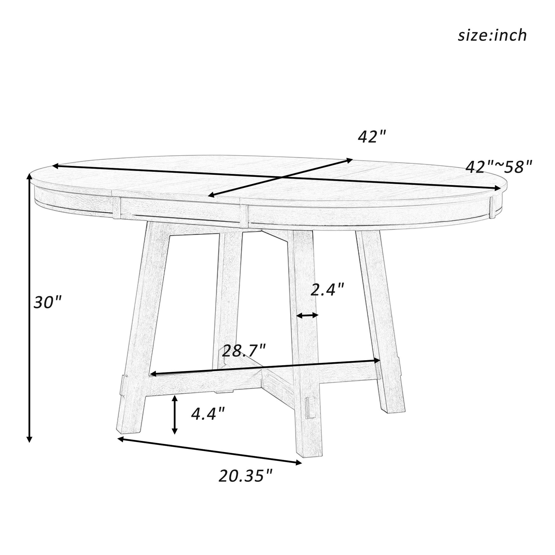 Blyssa Farmhouse Round Extendable Dining Table with 16" Leaf Wood Kitchen Table Espresso