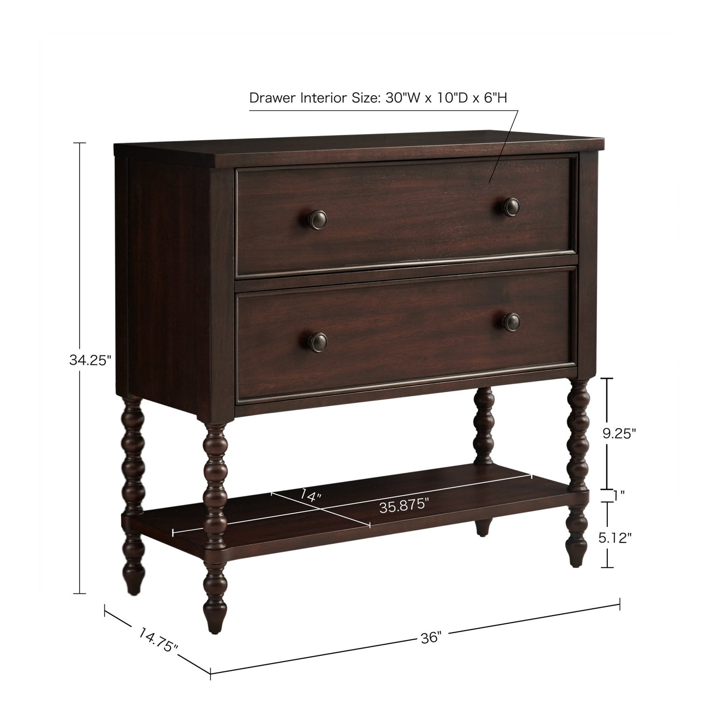 Orson 2 Drawer Accent Chest Morocco Brown