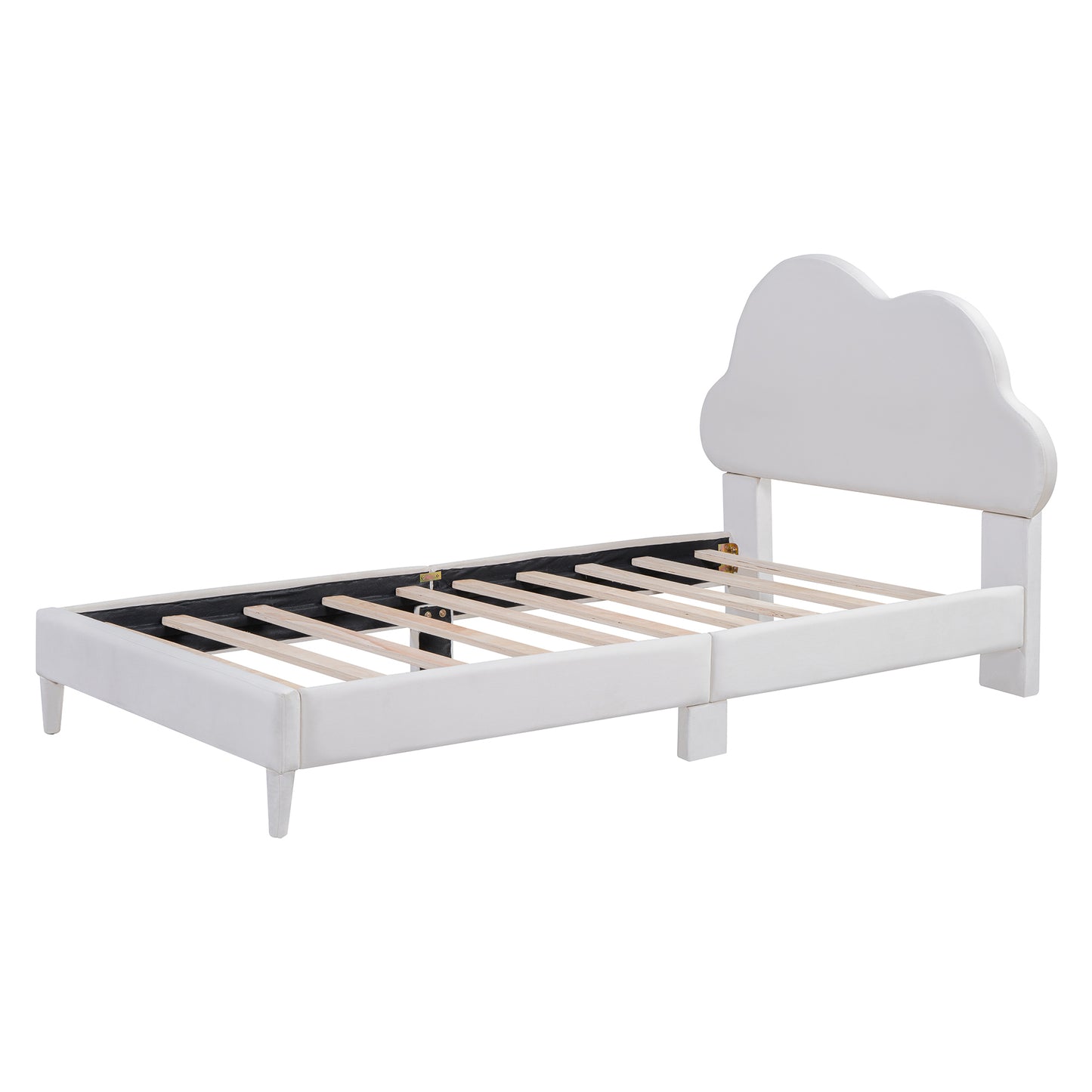 Melodi Cloud Shape Velvet Youth Platform Bed