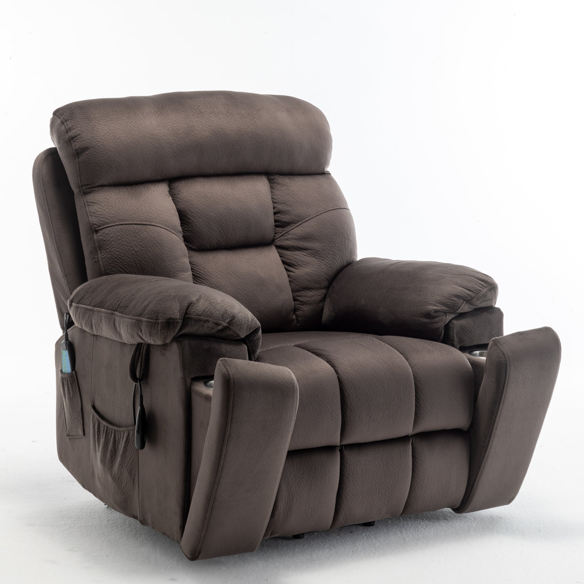 Ophira Velvet Power Lift Chair with Pocket, Brown