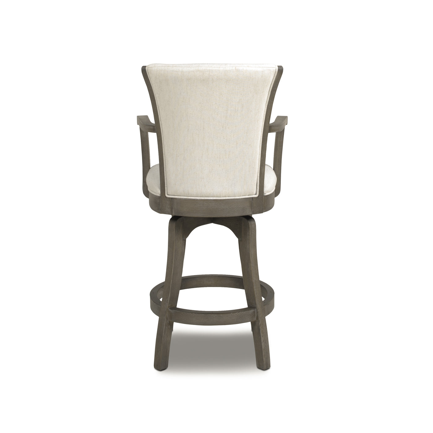 Galatea 27in Swivel Counter Height Bar Stool, Natural White Linen