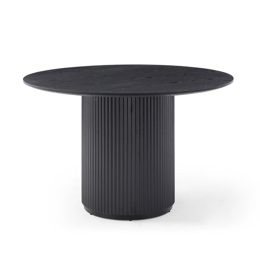 Lester 47" Round Pedestal Dining Table, Black