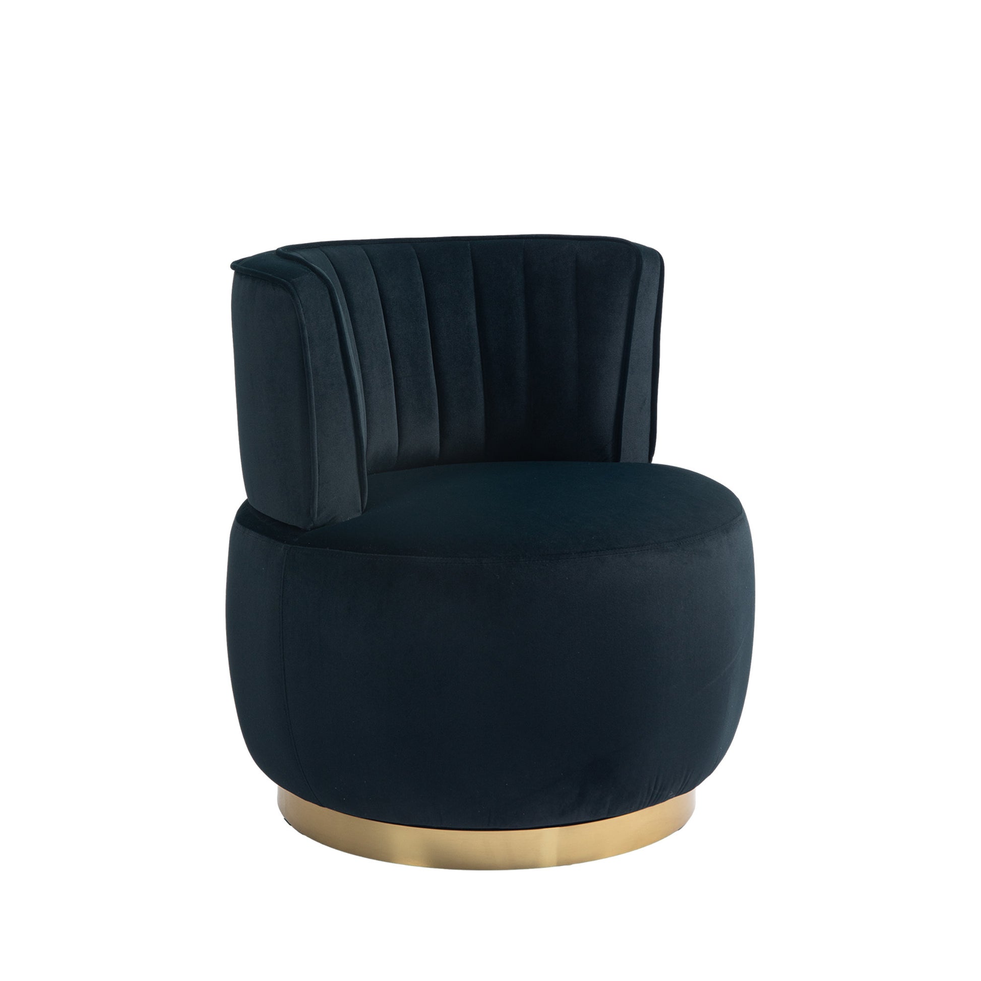 Coolmore Chic & Comfy 360° Black Swivel Accent Chairs for Living Rooms & Offices