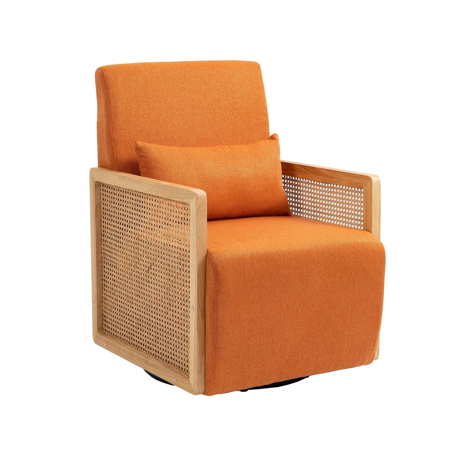 Coolmore Chic Relaxation 360° Orange Swivel Club Chair for Living Room & Bedroom