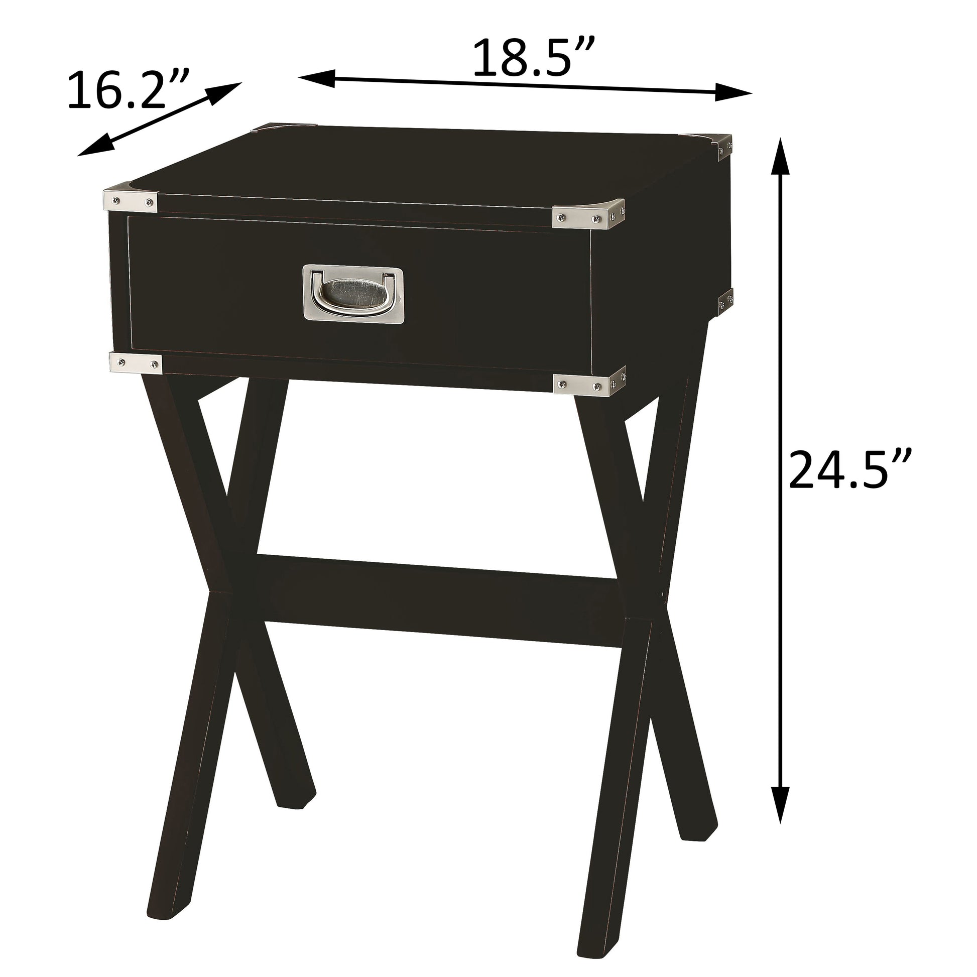 Black 1-drawer End Table