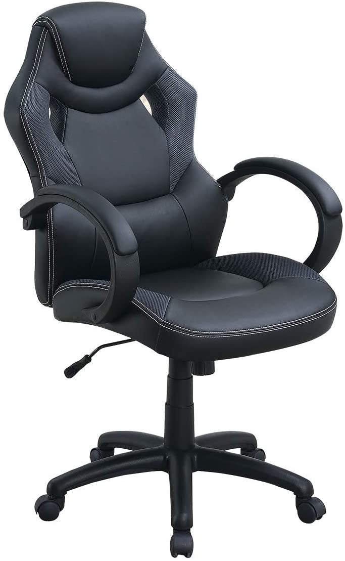 Modern PU Leather Executive Office Chair, Black