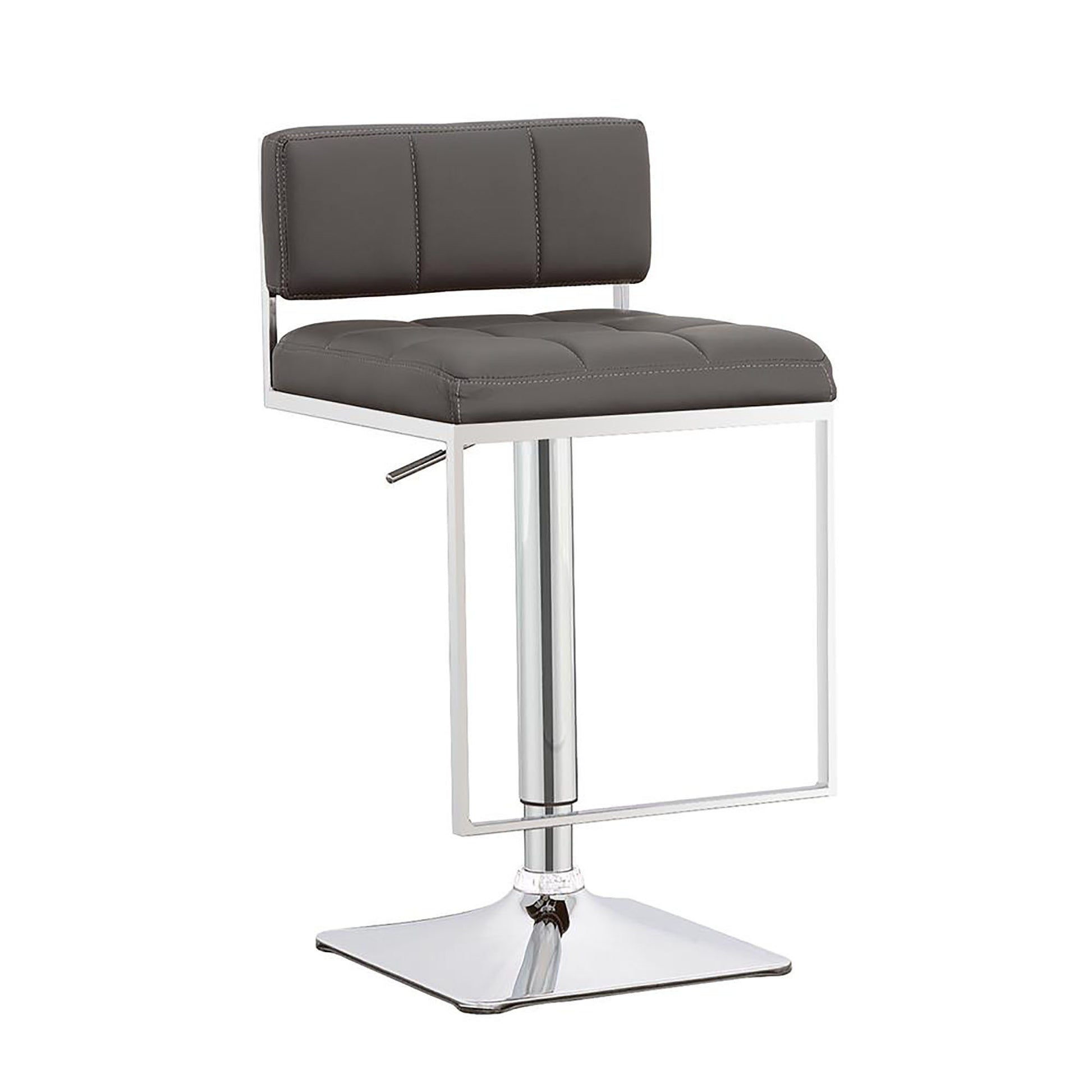 Tanner Grey and Chrome Adjustable Bar Stool Set of 1