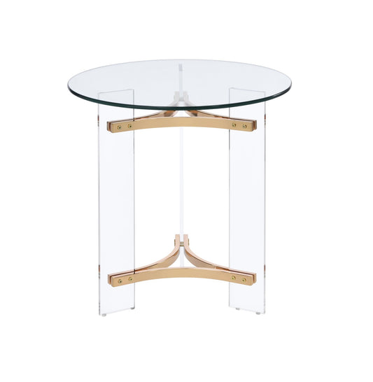 ACME Sosi End Table, Gold Finish LV01084