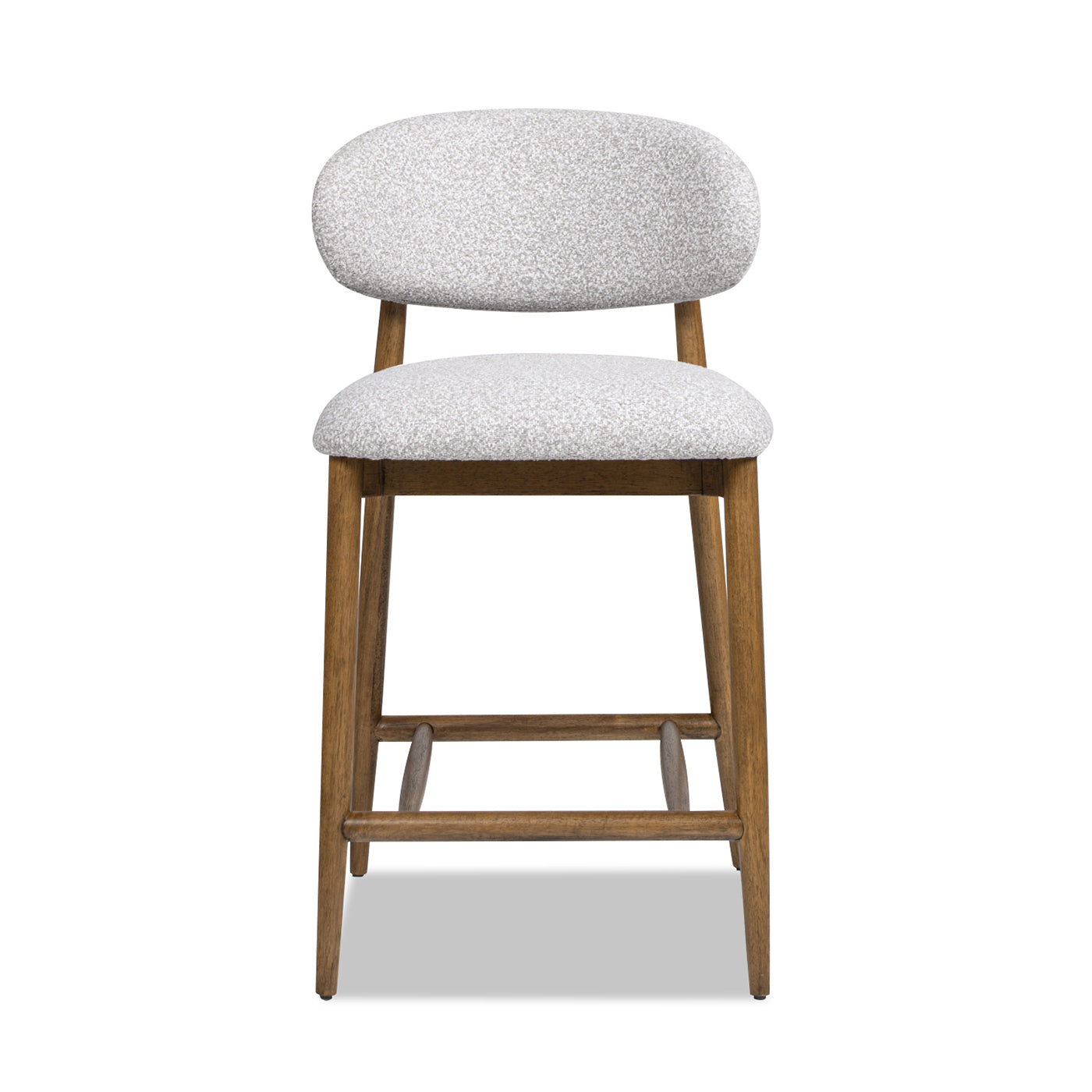 Locke 26.5' Modern Upholstered Counter Stool with Wood Frame, Salt & Pepper Boucle