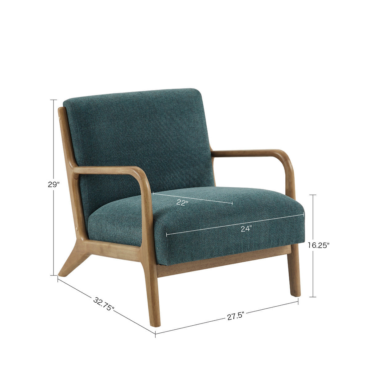 Elmer Transitional Accent Arm Chair, Teal