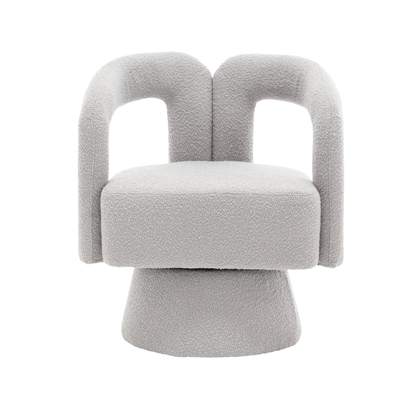 Coolmore Versatile Comfort Light Gray Boucle 360° Swivel Cuddle Barrel Accent Chair