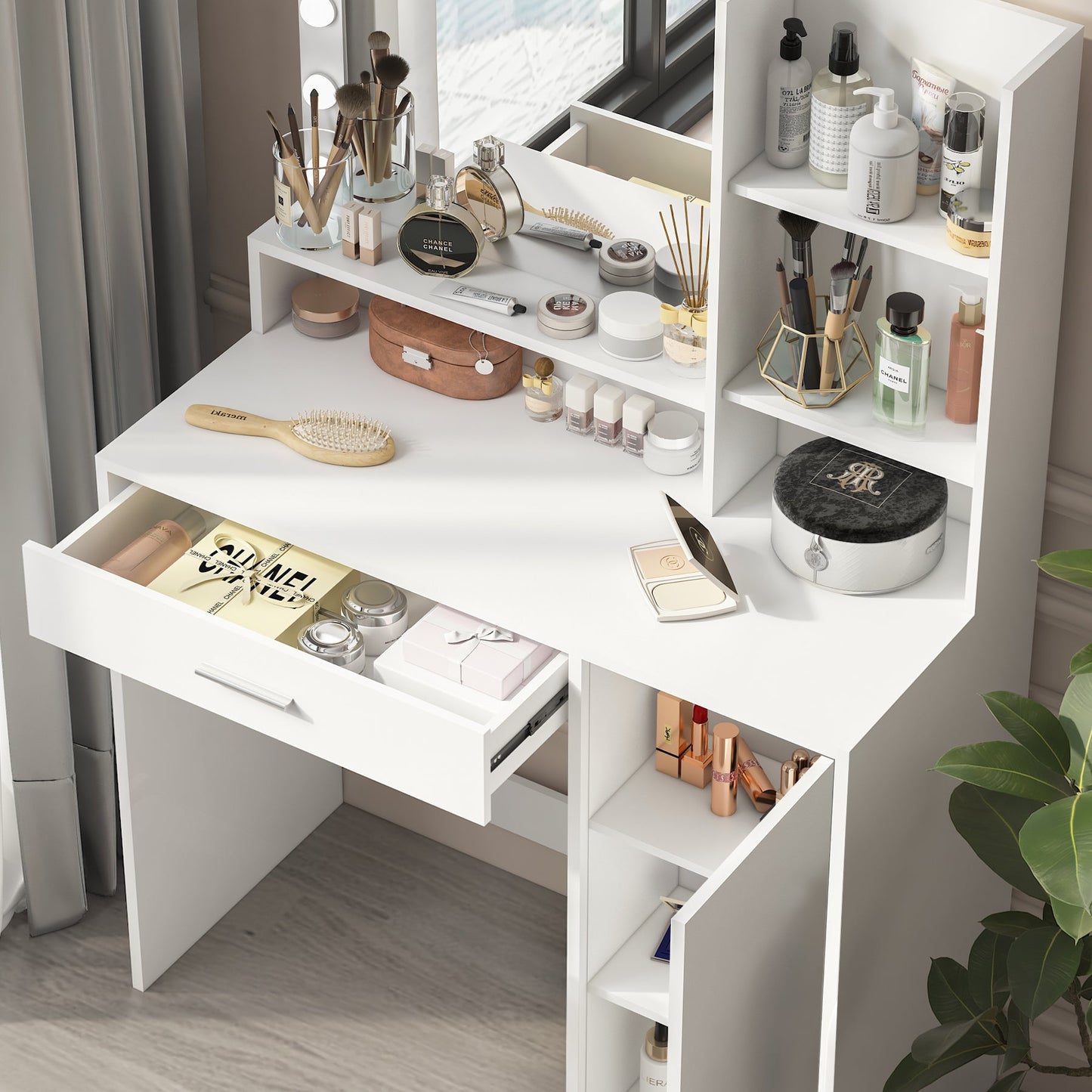 Galadriel Contemporary Bedroom Vanity, White