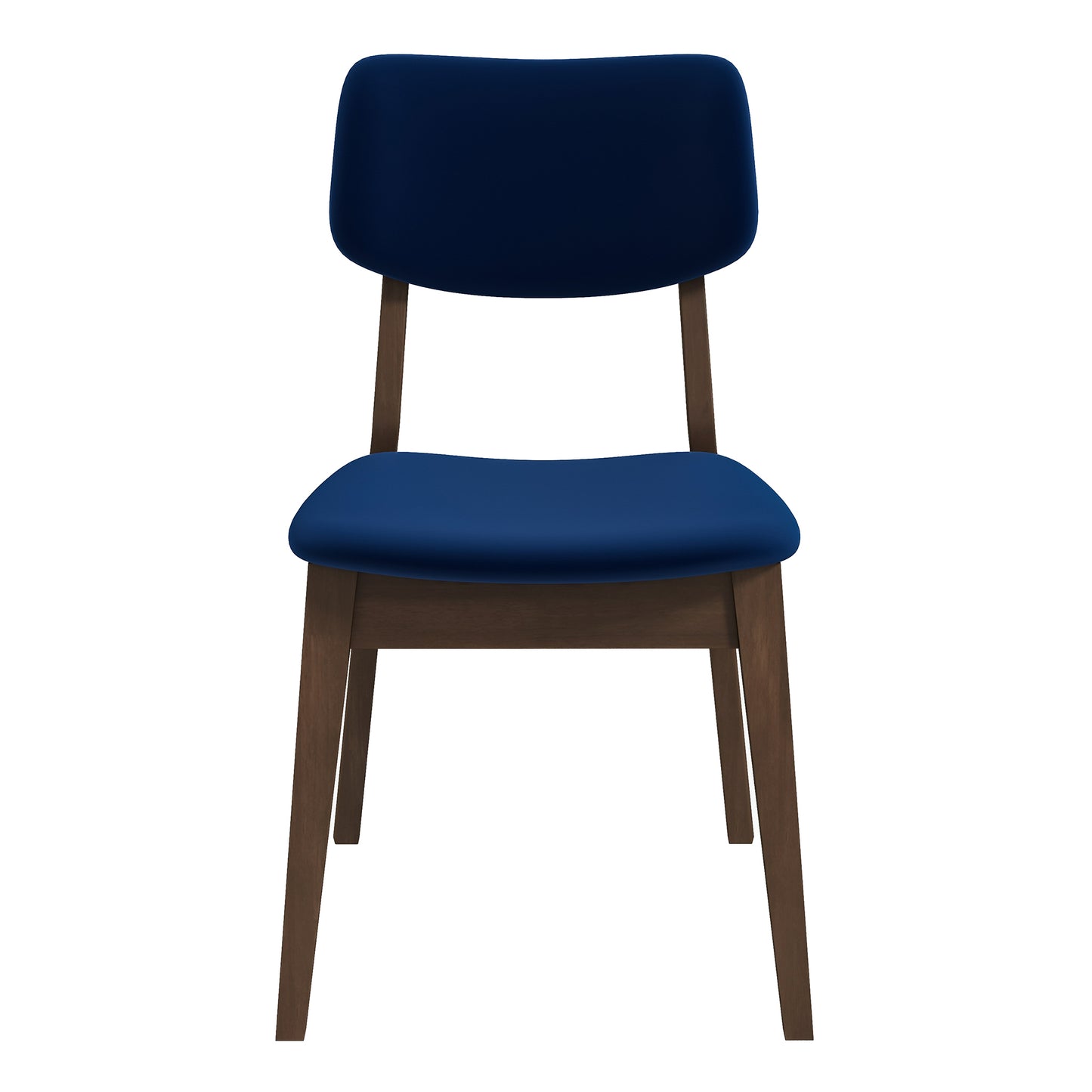 Carlos Blue Velvet Solid Back Side Chair Set Of 2