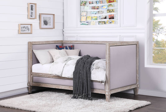 Tester Beige and Weathered Oak Twin Daybed