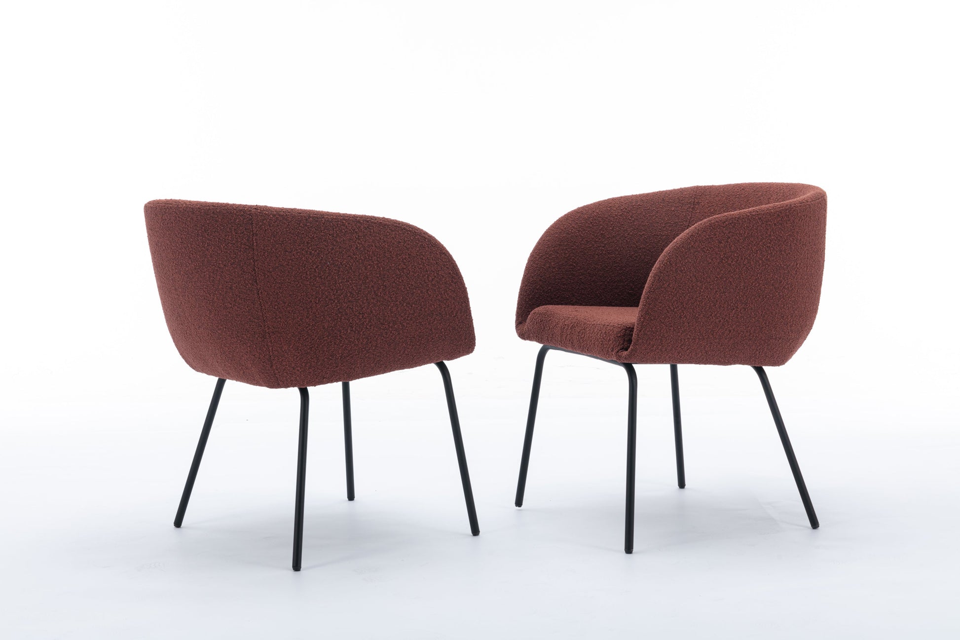 Lindy Modern Boucle Dining Chairs Set of 2 Wine Red