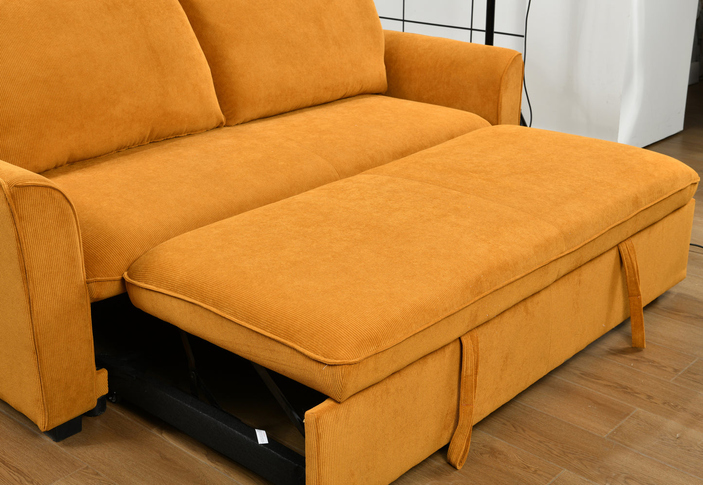 Saffron Modern 78" 3 in 1 Convertible Sofa Sleeper, Yellow