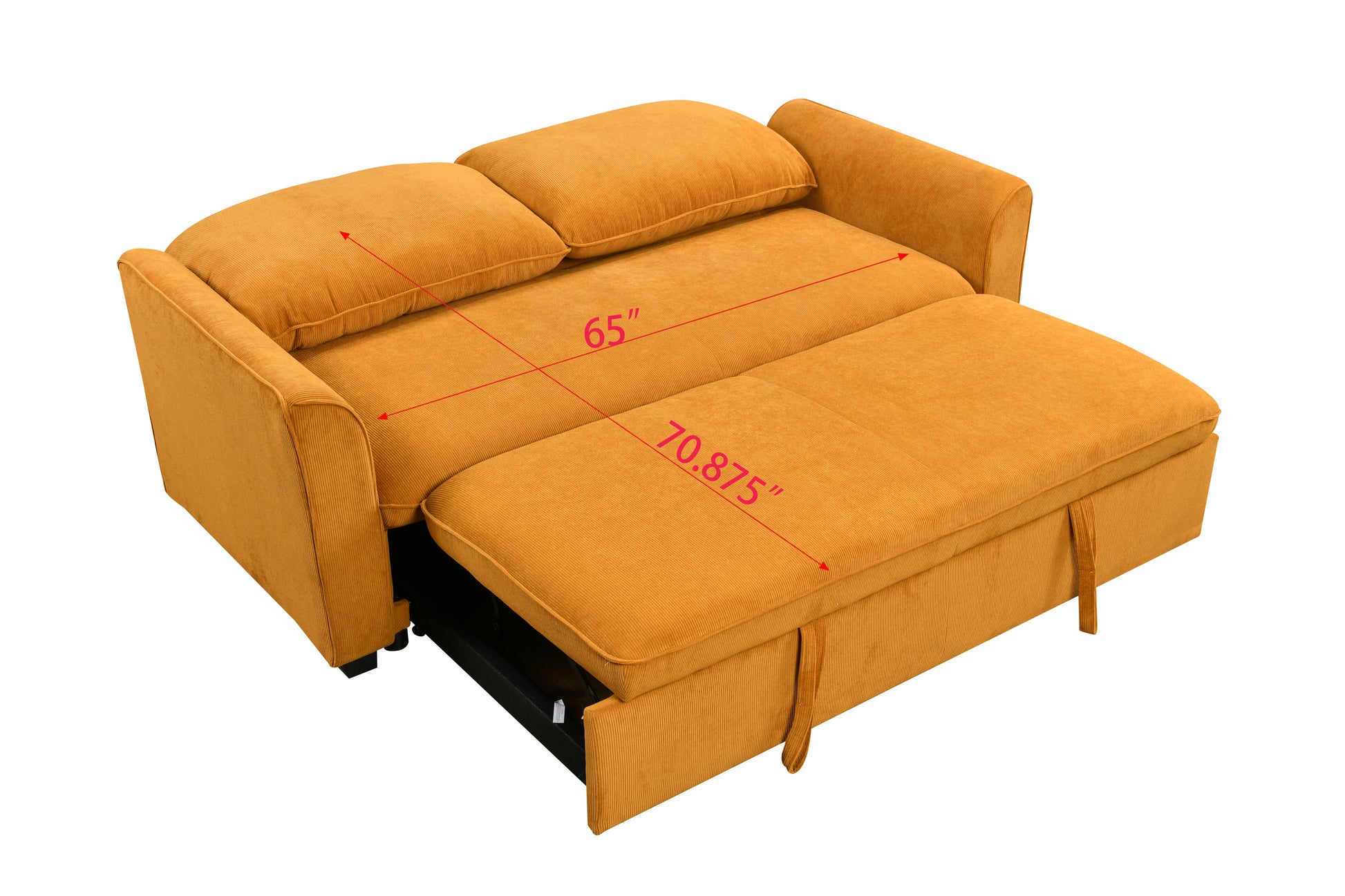 Saffron Modern 78" 3 in 1 Convertible Sofa Sleeper, Yellow