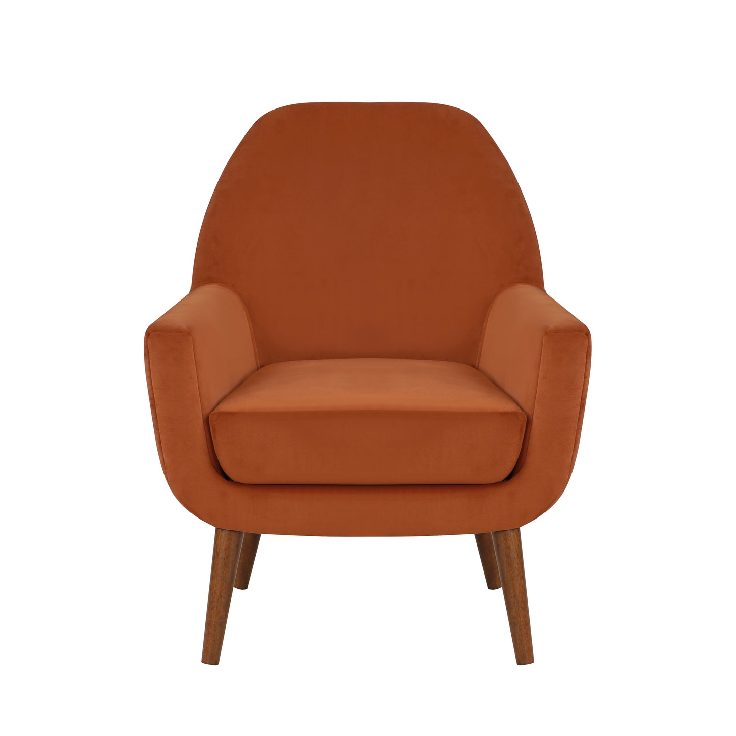 Astrid Mid-Century Burnt Orange Velvet Arm Chair