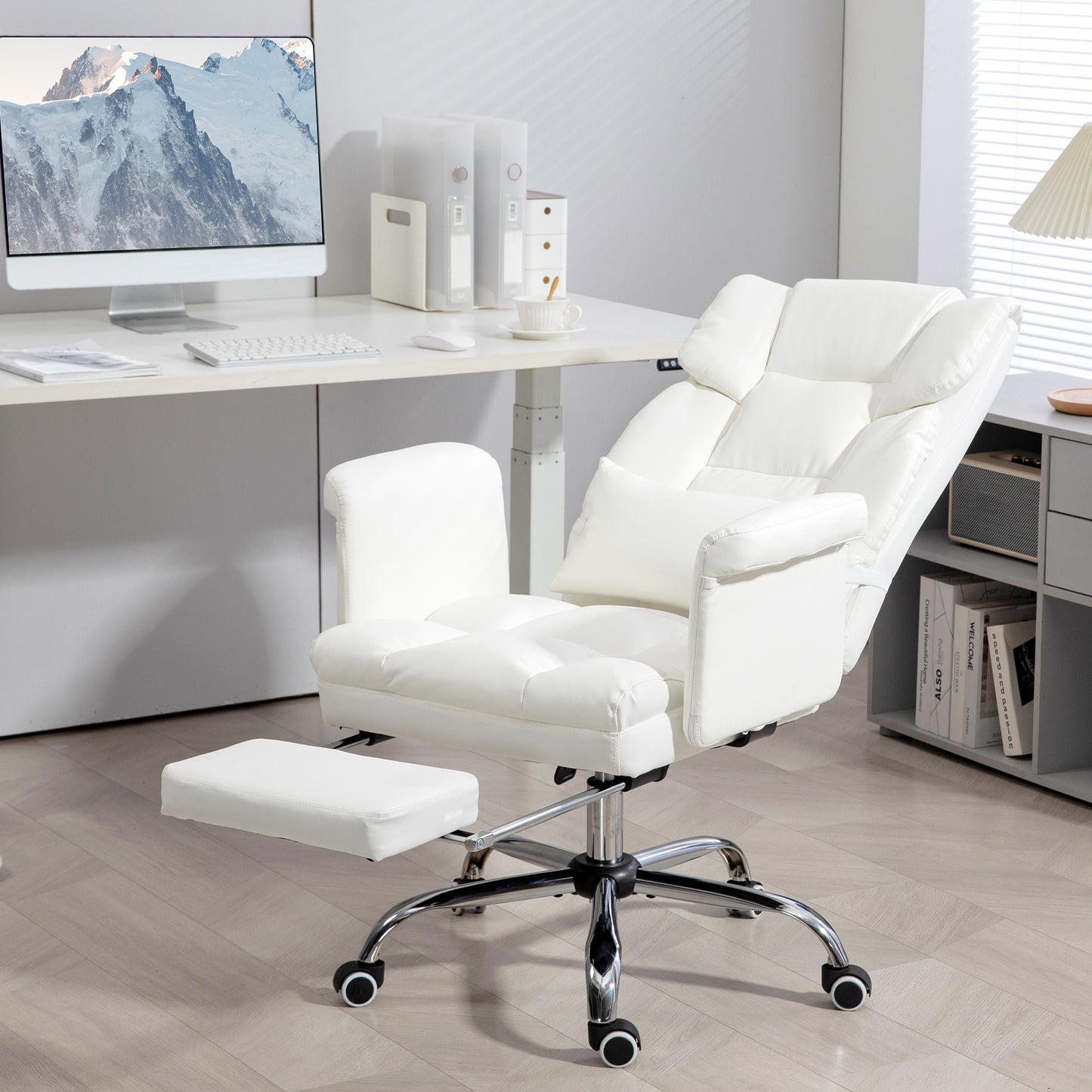 Amara PU Leather Executive Office Chair, White