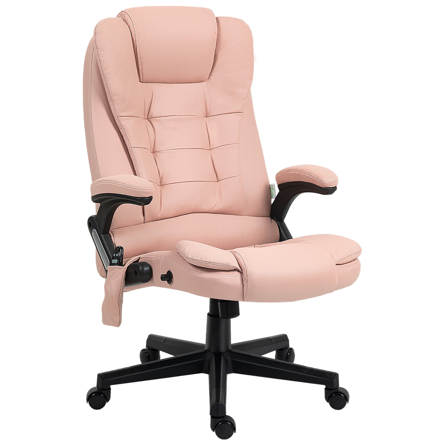 Elvina High Back Executive Office Chair with Massage & Head, Pink