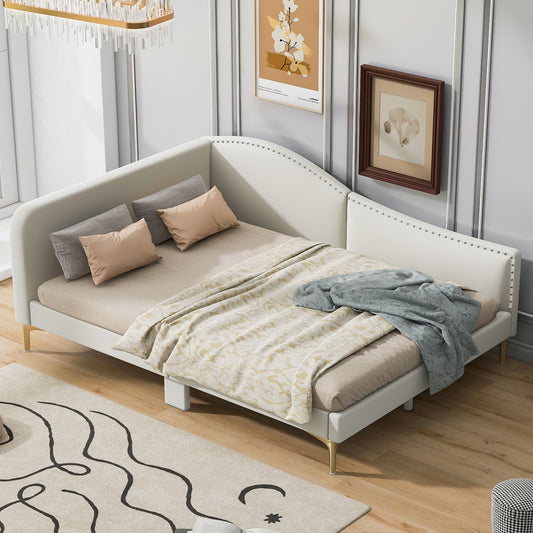 Ori Full Size Upholstered Daybed with Headboard and Armrest