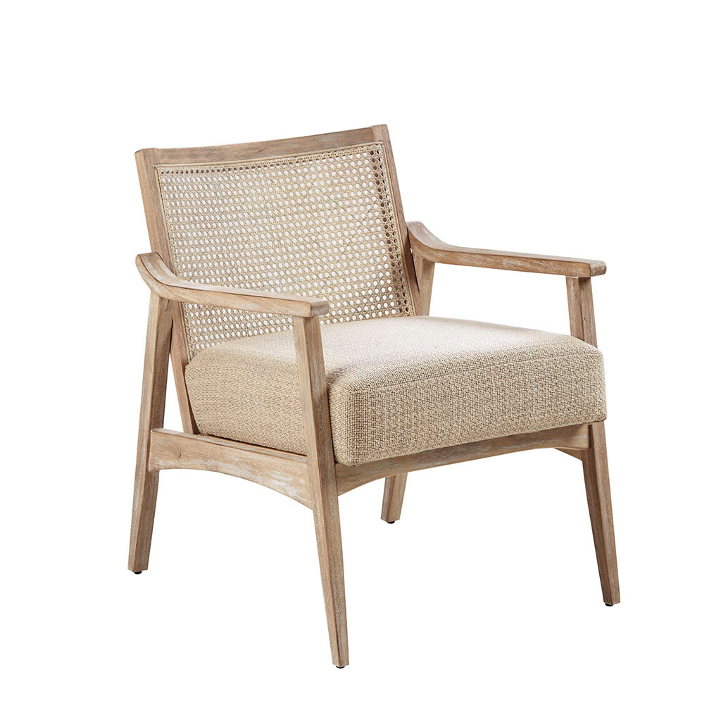 Kelly Mid-Century Modern Rattan Accent Arm Chair