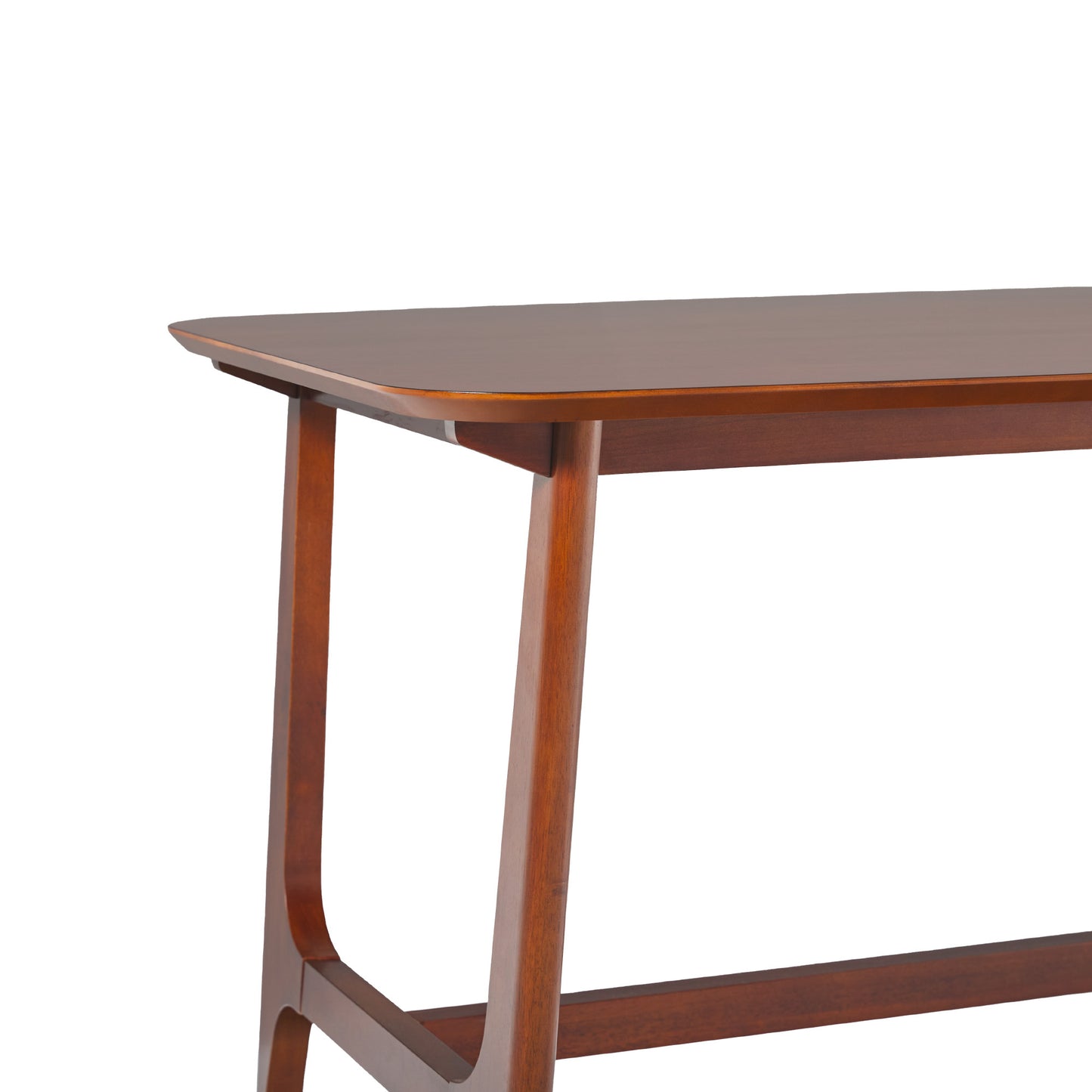 Marlene Mid-Century Modern Modern Dining Table with Trestle Base, Walnut Veneer