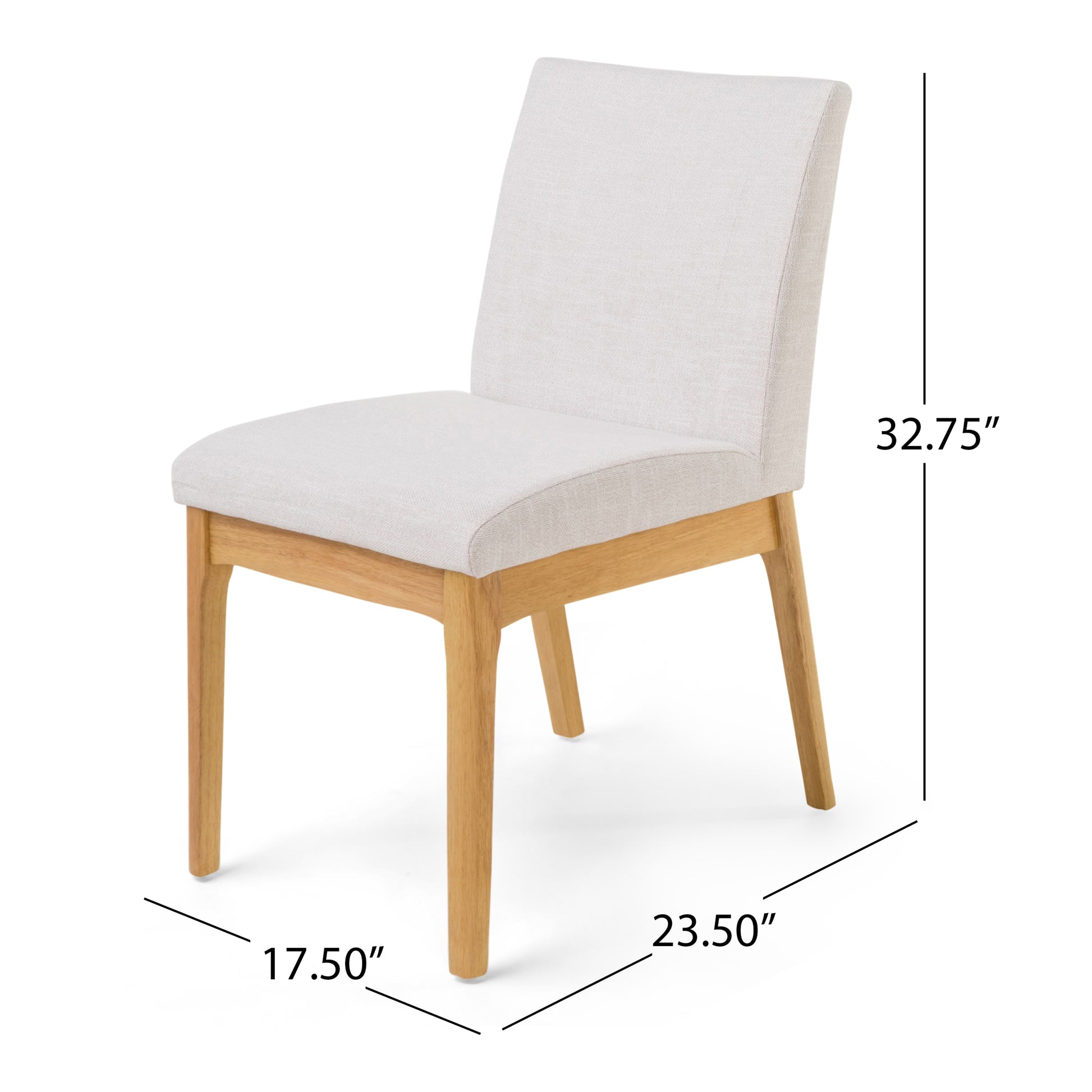 Betty Linen Dining Side Chairs with Wood Trim Set of 2