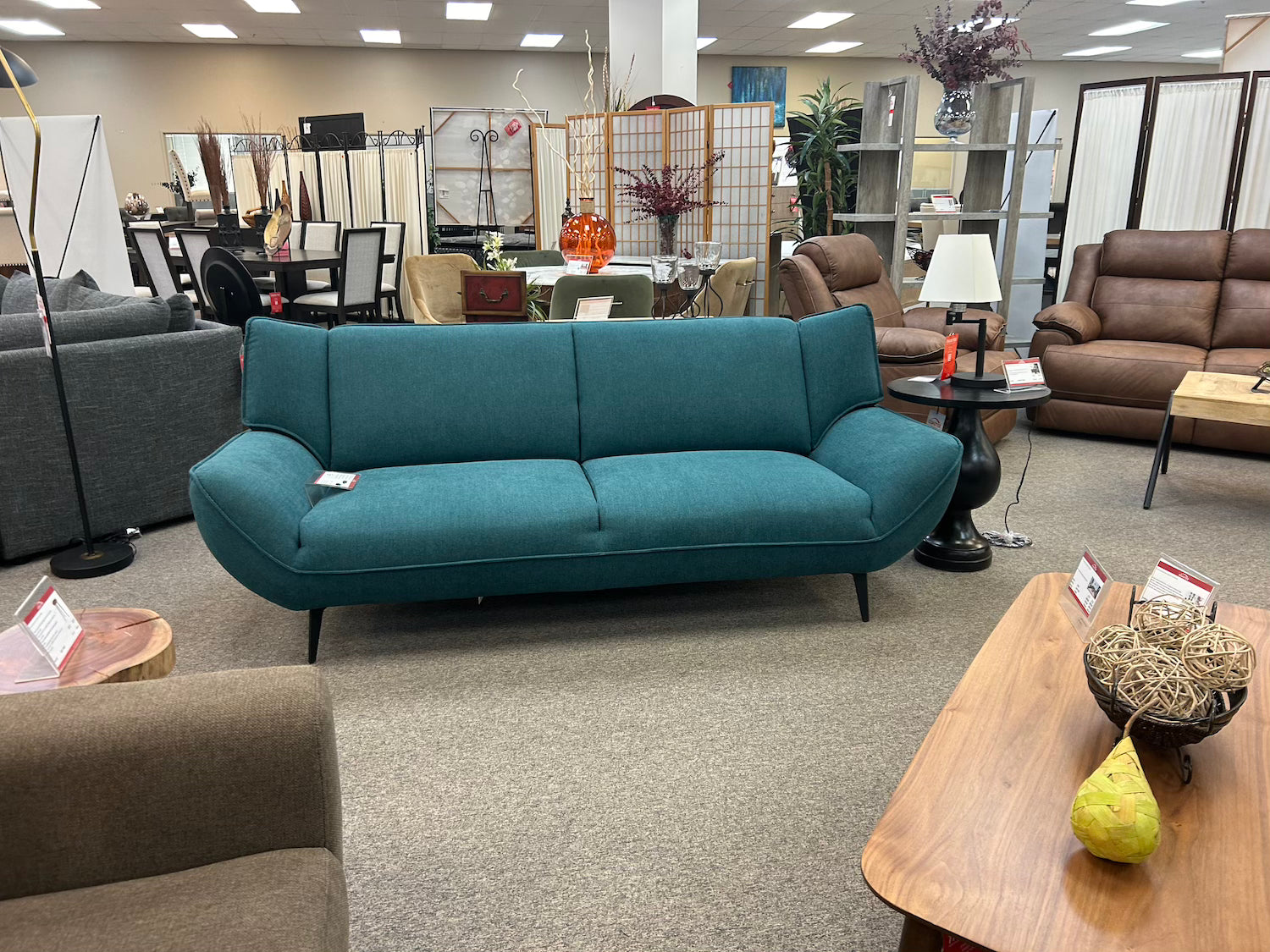 Maddison Mid-Century Modern Upholstered Sofa - Teal