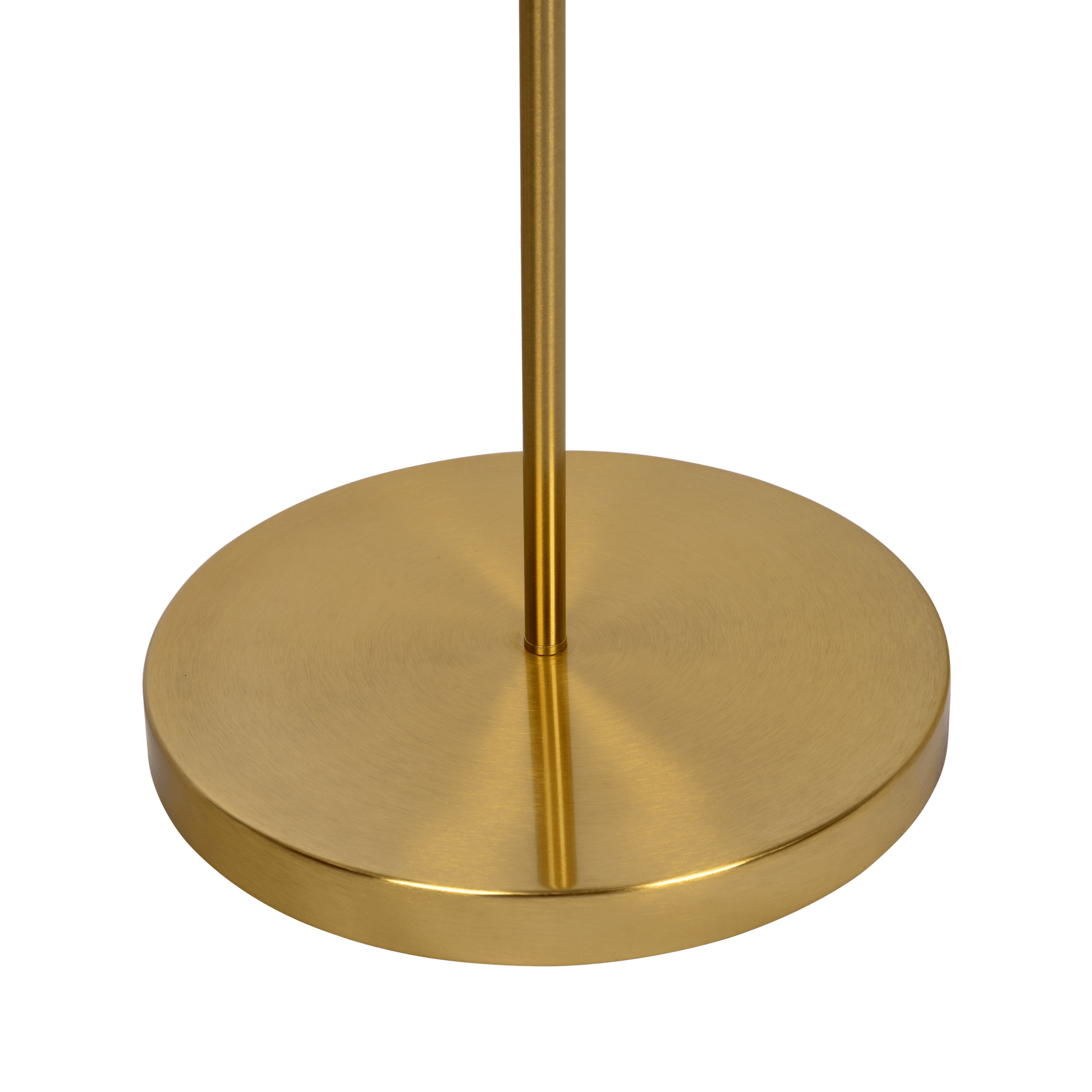 Majestic Brass Ring Base Curved Floor Lamp with Triangle White Drum Shade